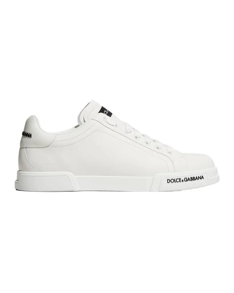 Dolce & Gabbana Men 's Portofino Calf Leather Low-Top Sneakers