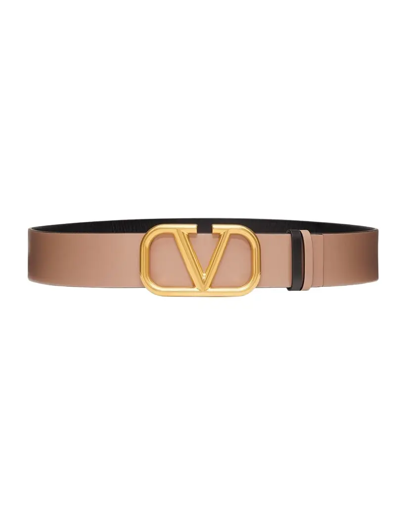 Valentino Garavani VLogo Leather Belt, 40mm