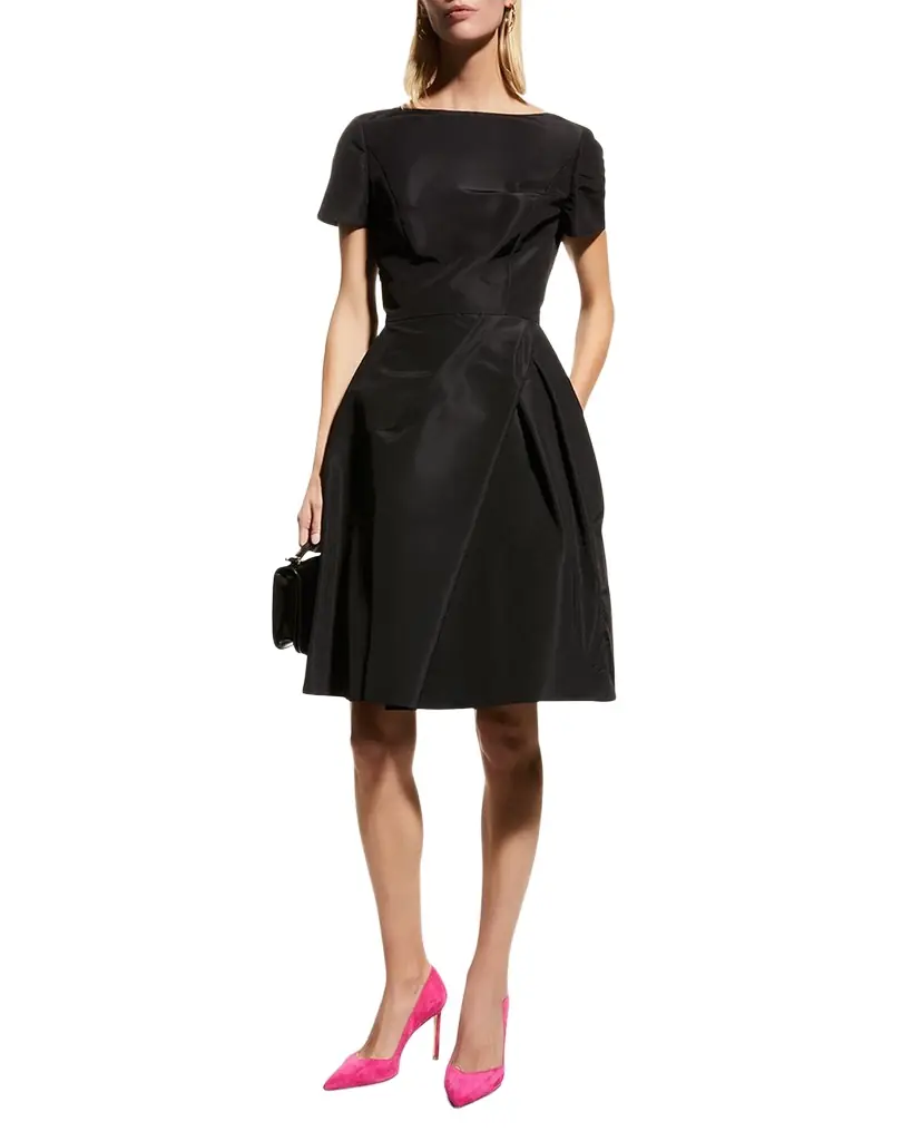 Carolina Herrera Icon Bateau Neck Short-Sleeve Dress