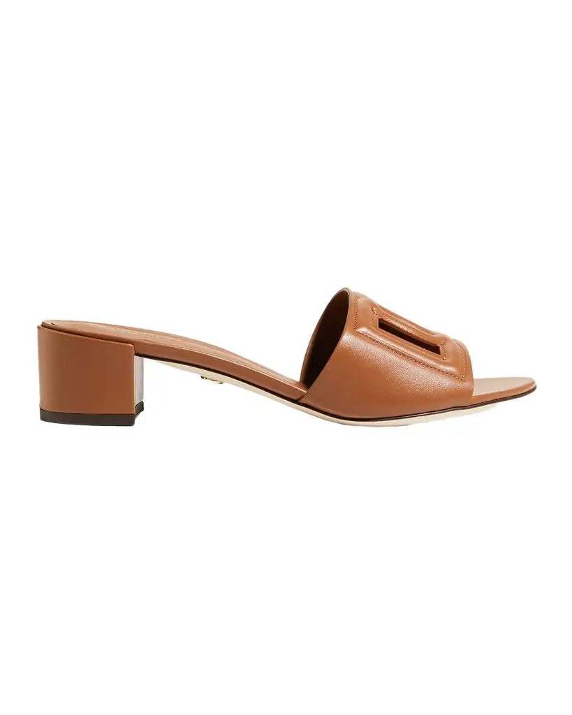 Dolce & Gabbana 40mm DG Cutout Leather Slide