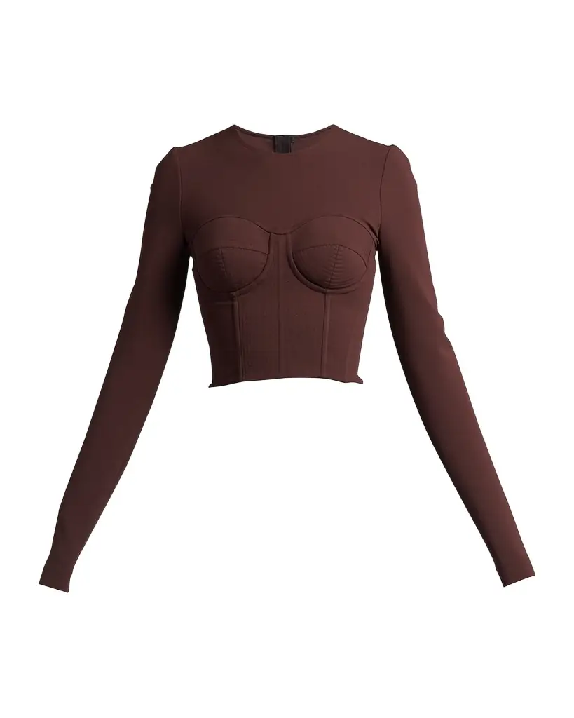Dolce & Gabbana Long-Sleeve Corset Bustier Top