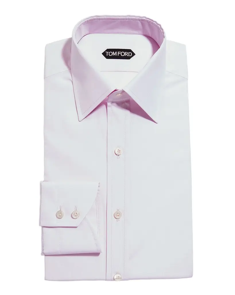 TOM FORD Men 's Solid Point Collar Dress Shirt
