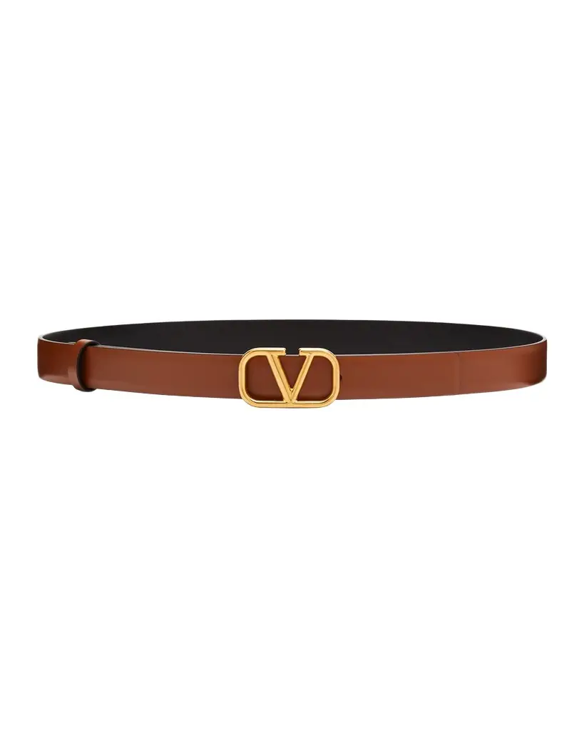 Valentino Garavani VLogo Leather Belt, 20mm