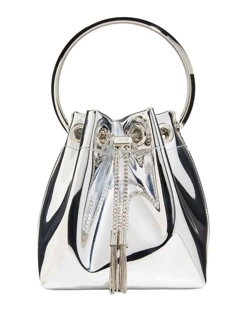 Jimmy Choo Bon Bon Mirror Fabric with Metal Handle