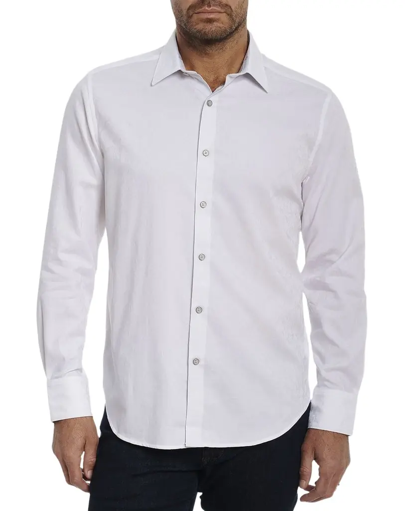 Robert Graham Men 's Highland Stretch Cotton Jacquard Sport Shirt