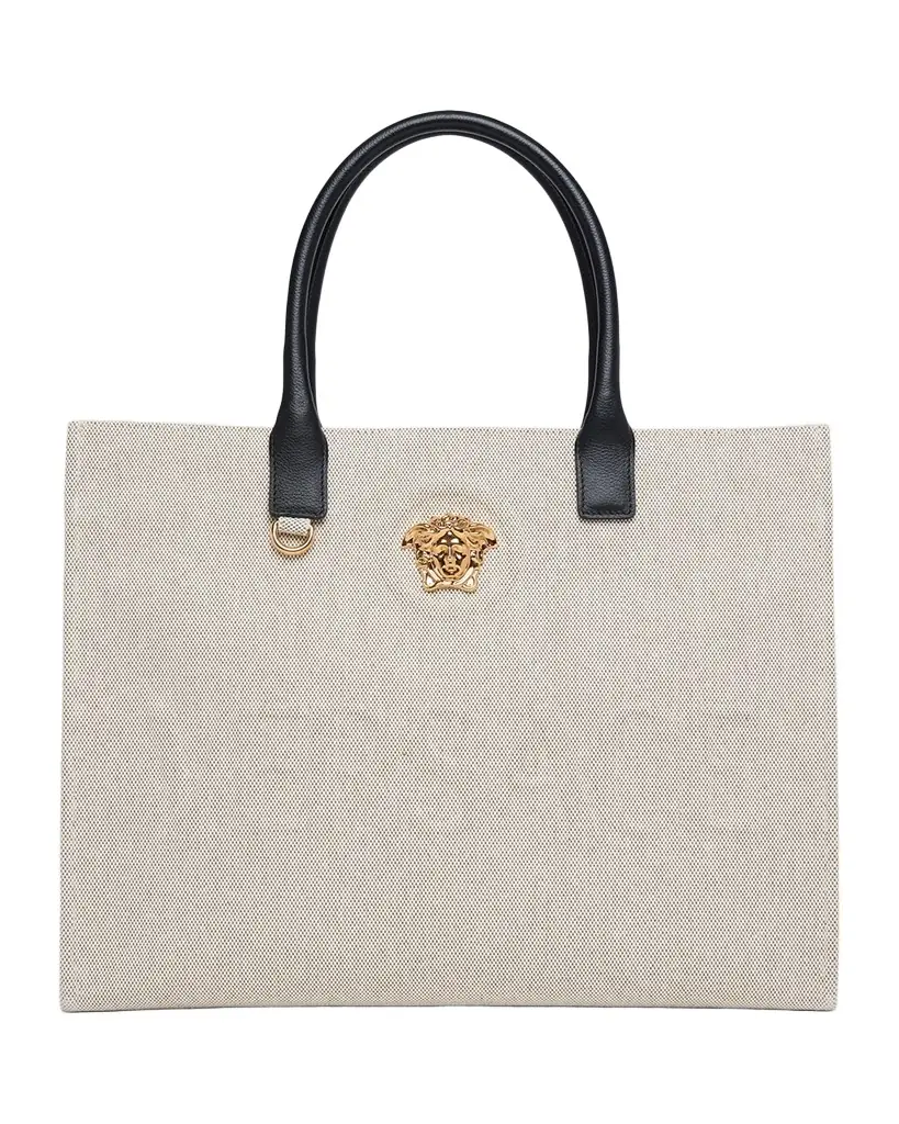 Versace La Medusa Logo Canvas Tote Bag