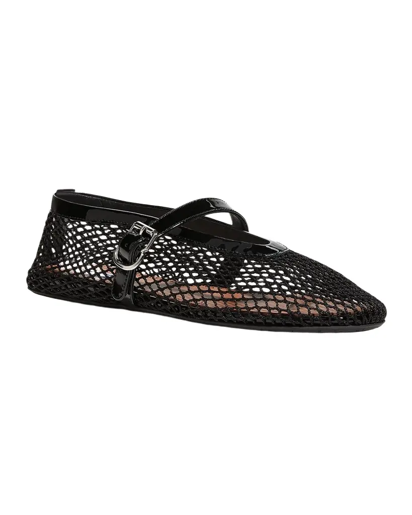 ALAIA Mesh Mary Jane Ballerina Flats
