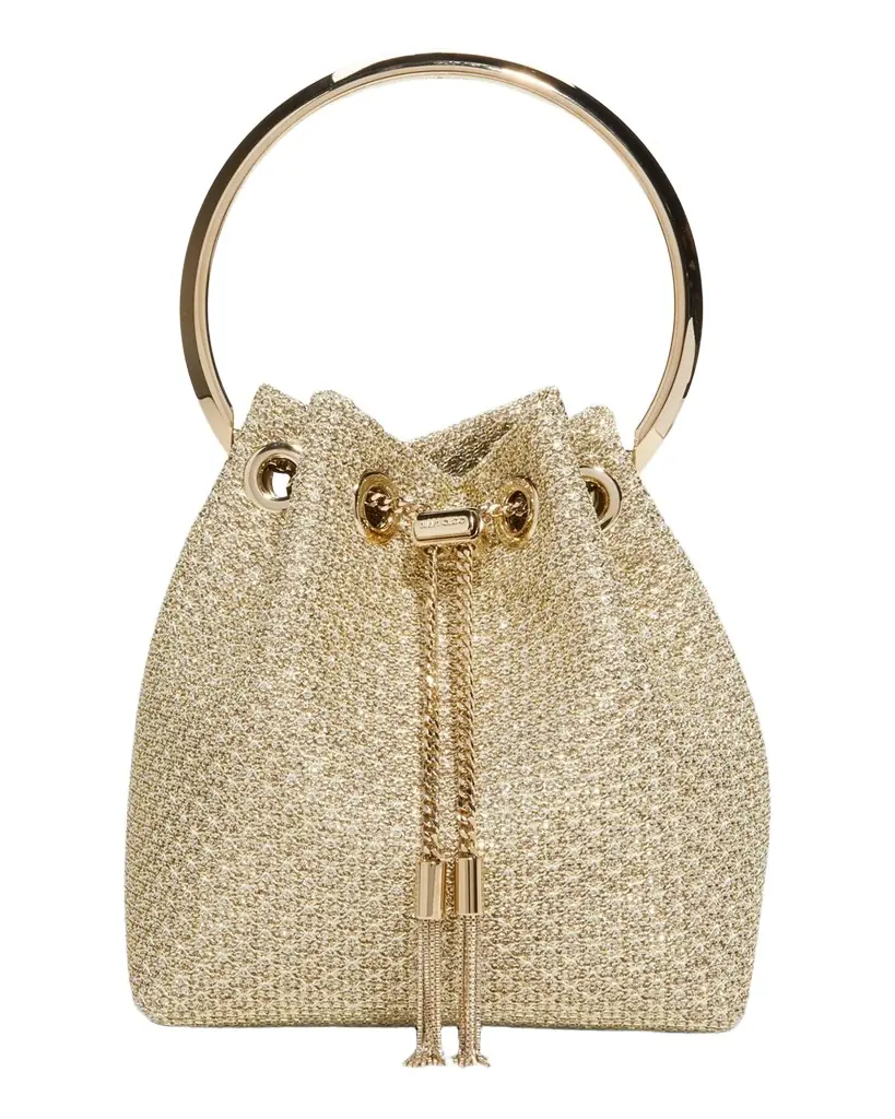 Jimmy Choo Bon Bon Metallic Bucket Bag