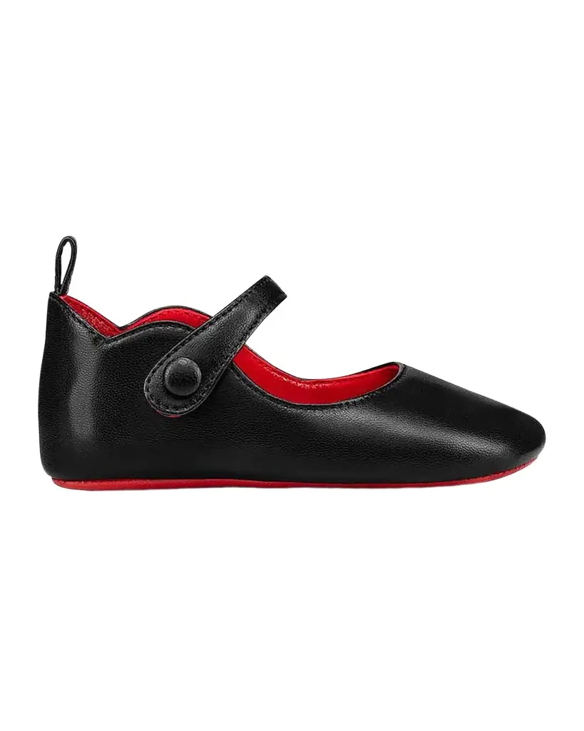 Christian Louboutin Girl 's Love Chick Nappa Leather Ballerina Shoes, Baby