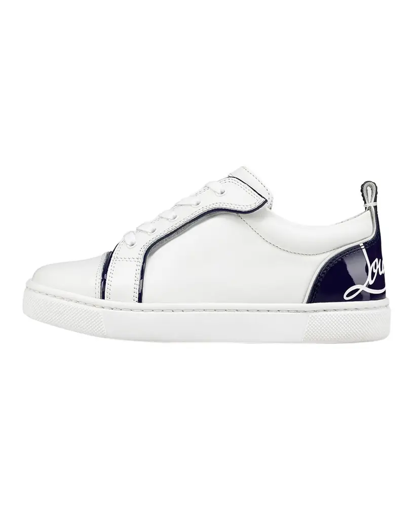 Christian Louboutin Kid 's FunnyTo Red-Sole Low-Top Sneakers, Toddler/Kids