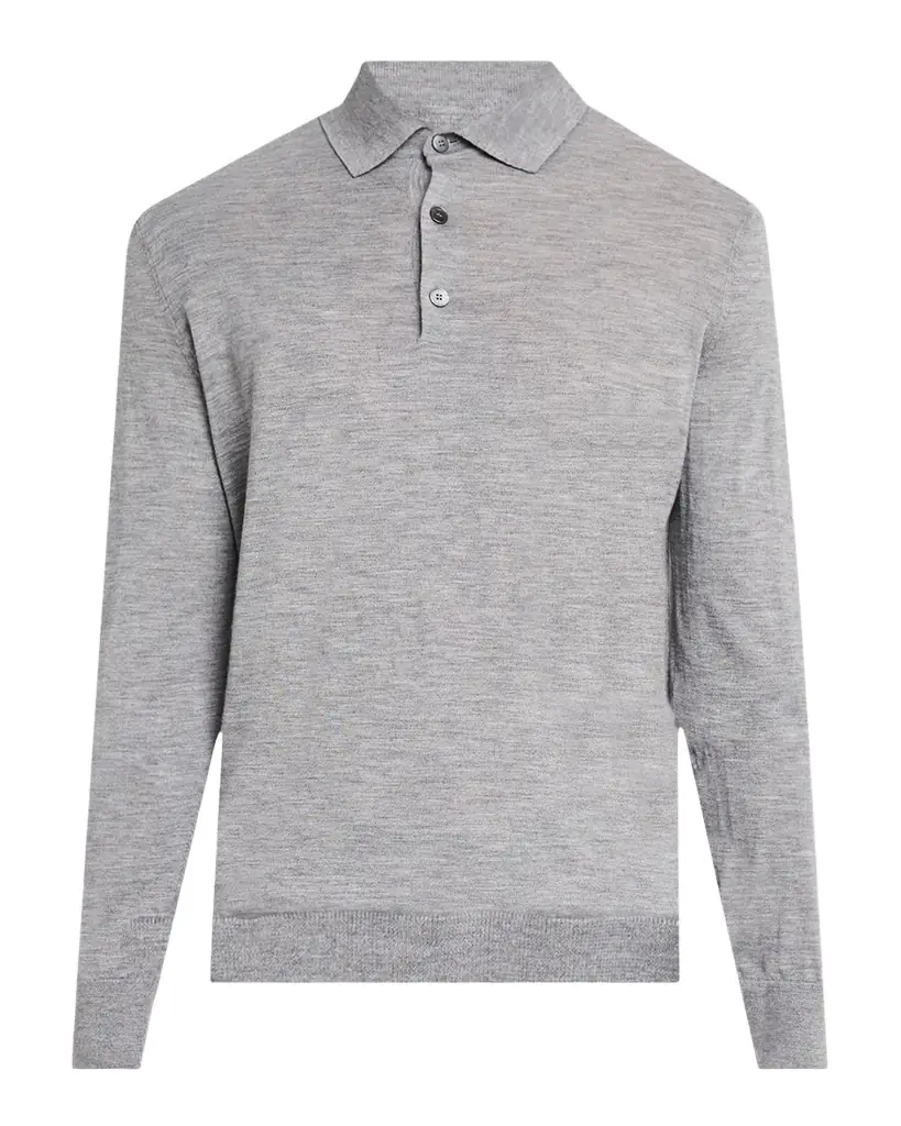 ZEGNA Men 's Cashmere-Silk Polo Shirt