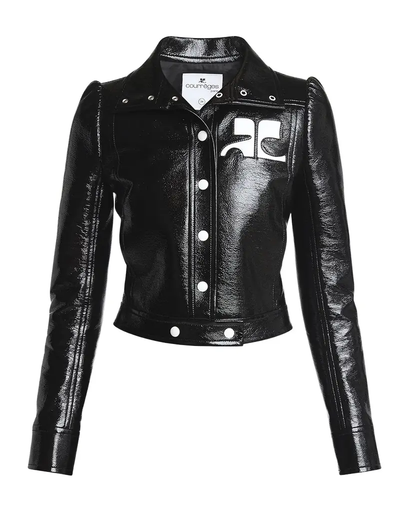 Courreges Textured Vinyl Crop Jacket