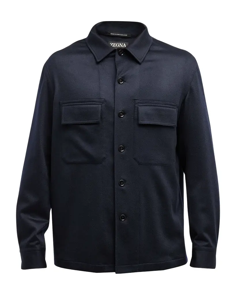 ZEGNA Men 's Cashmere Overshirt