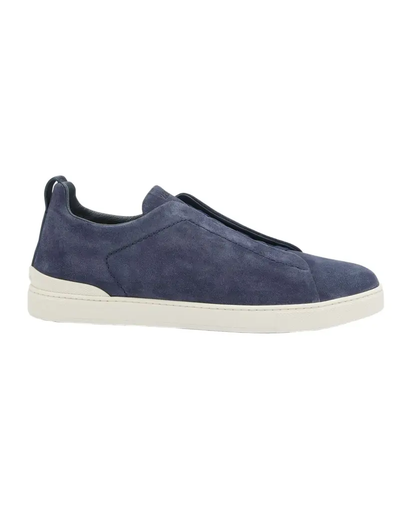 ZEGNA Men 's Triple Stitch Suede Sneakers