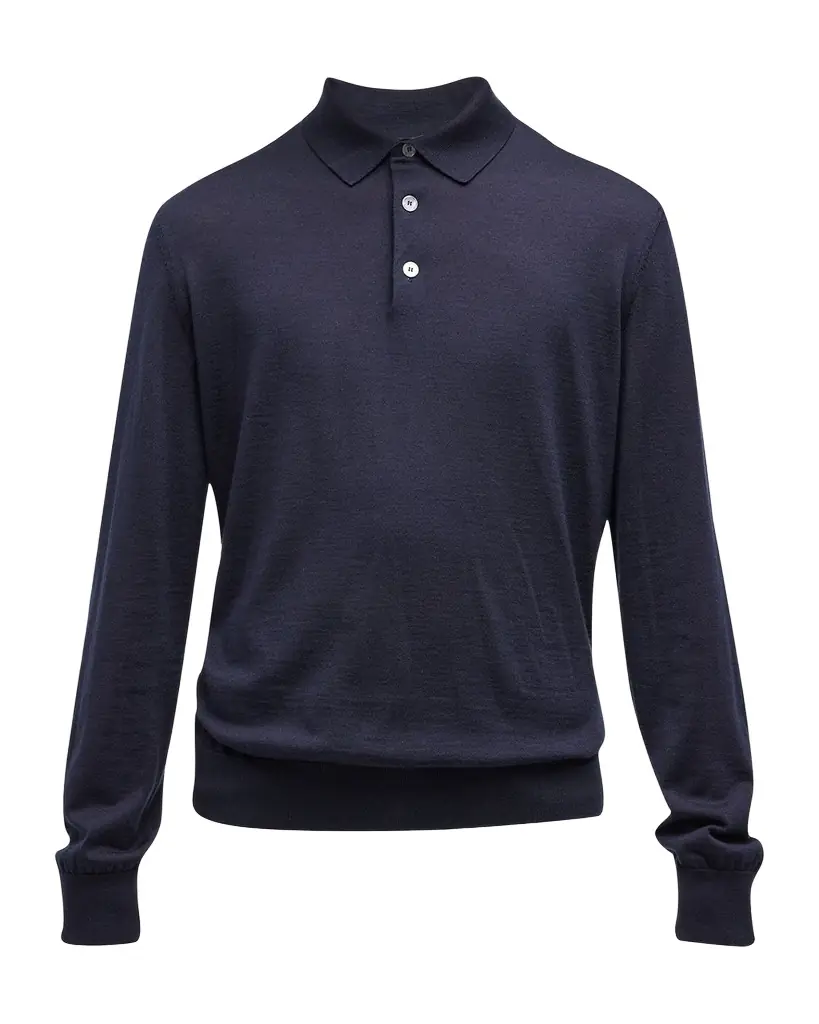 ZEGNA Men 's Cashmere-Silk Polo Sweater