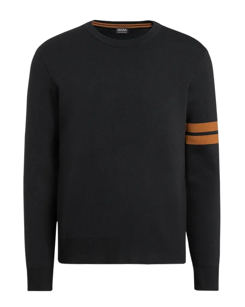 ZEGNA Men 's Signifier Stripe Crewneck Sweater