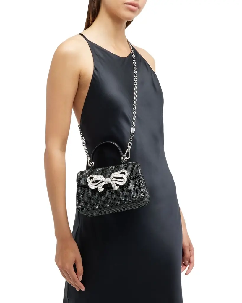 Judith Leiber Couture Bow Crystal Top-Handle Bag
