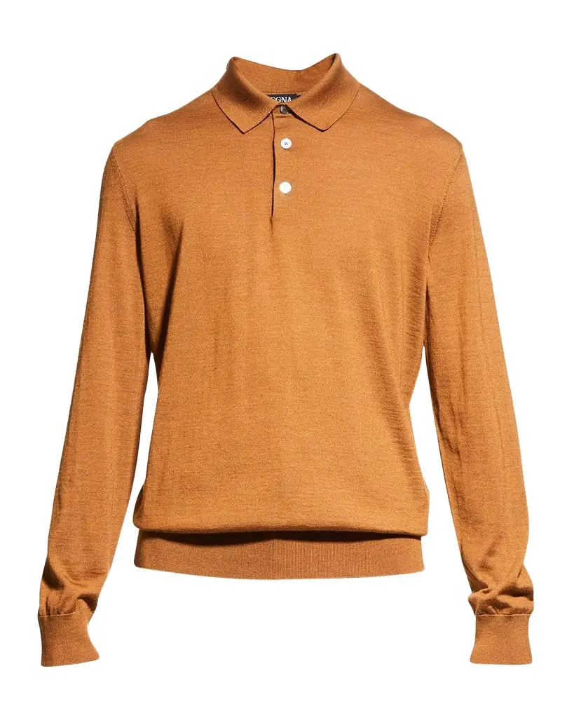 ZEGNA Men 's Cashmere-Silk Polo Sweater