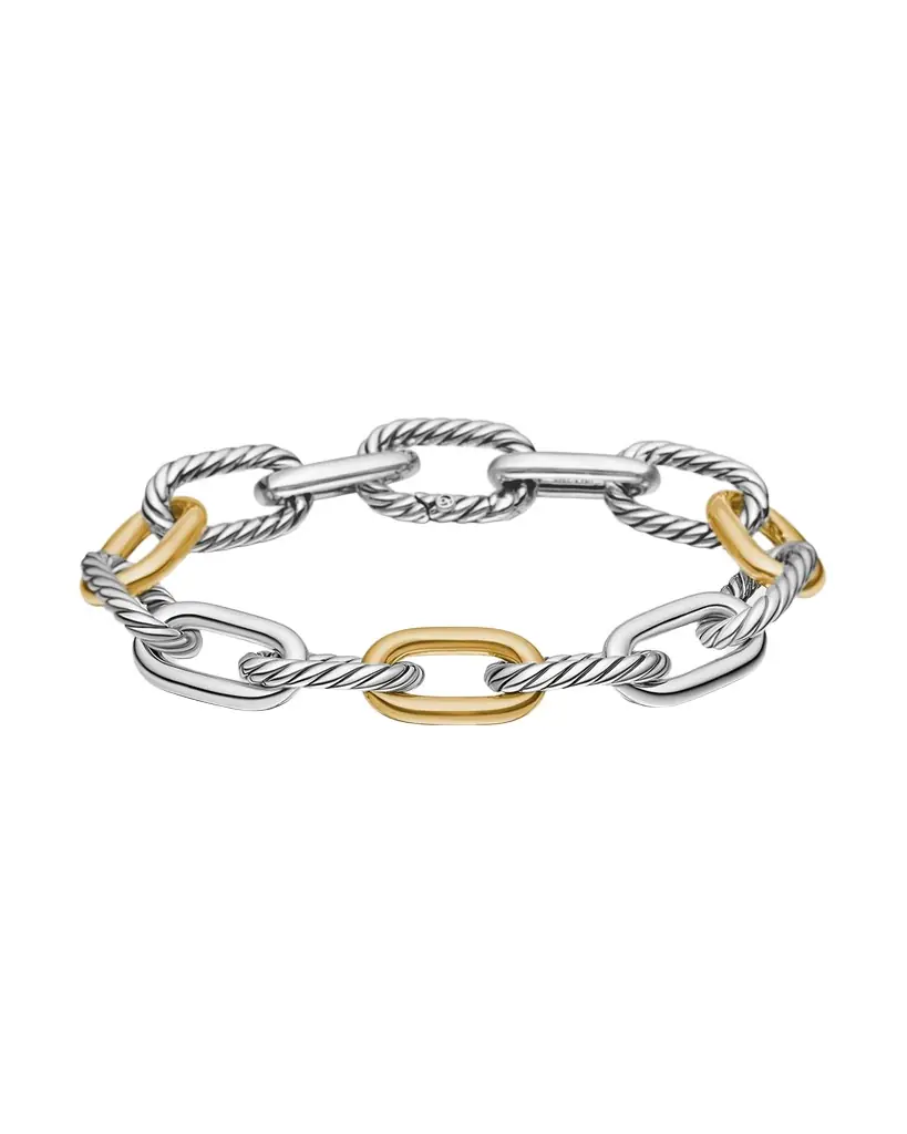 David Yurman DY Madison Chain Bracelet in Silver with 18K Gold, 11mm