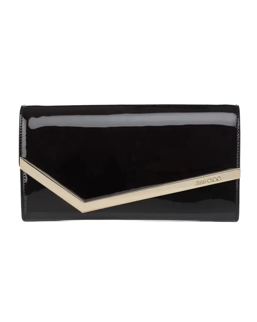 Jimmy Choo Emmie Flap Patent Leather Clutch Bag