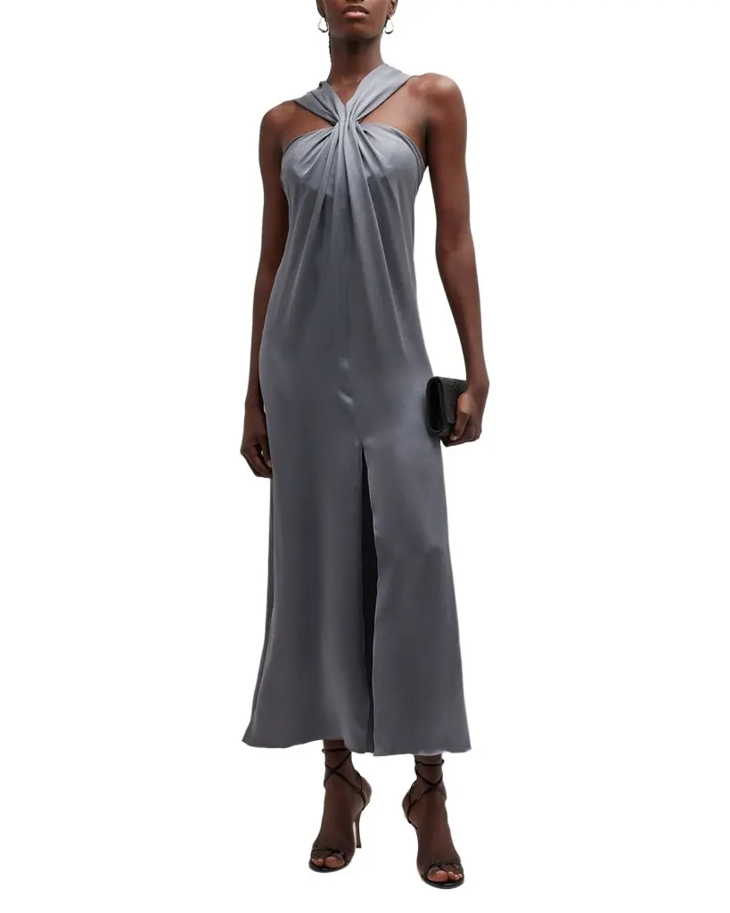 Giorgio Armani Gathered Halter Silk Gown