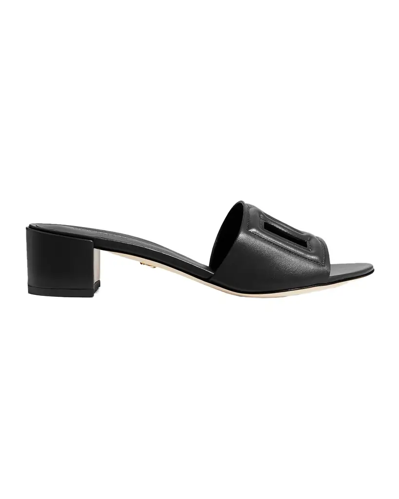 Dolce & Gabbana 40mm DG Cutout Leather Slide