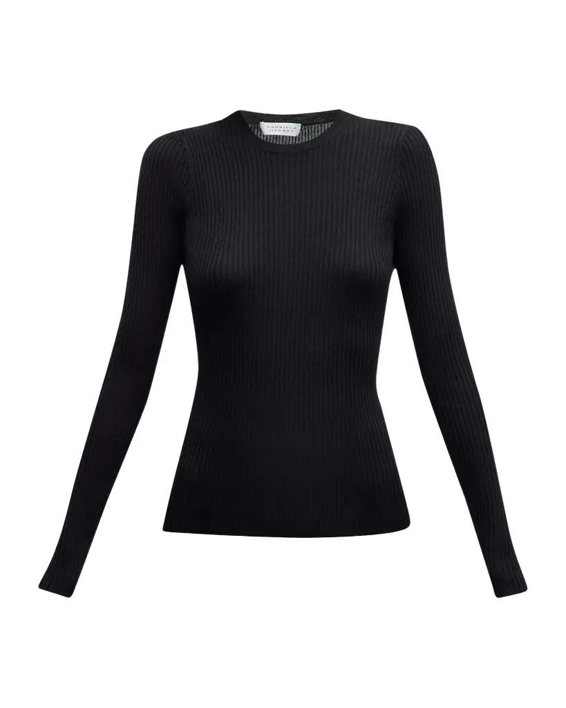 Gabriela Hearst Browning Cashmere Ribbed Top