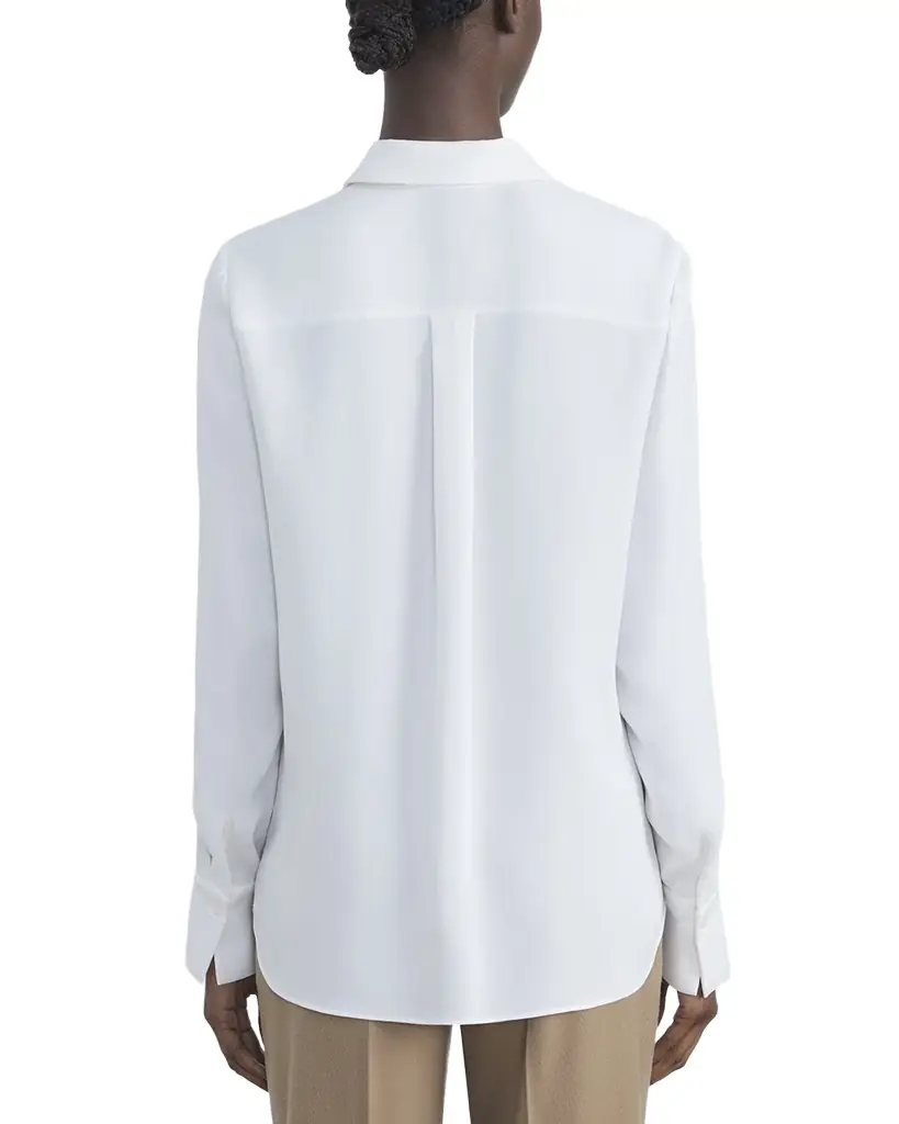 Lafayette 148 New York Scottie Silk Button-Down Blouse