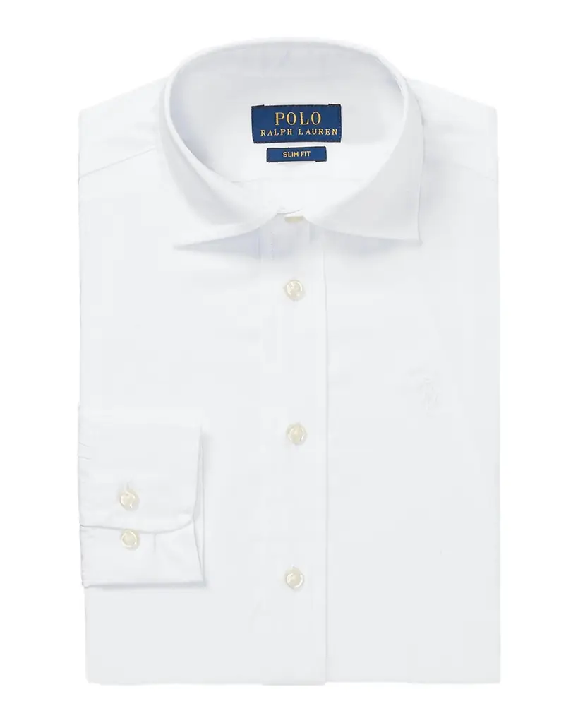Polo Ralph Lauren Boy 's Poplin Embroidered Dress Shirt, Size 5-7