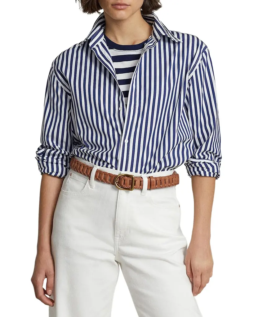 Polo Ralph Lauren Oversized-Fit Striped Cotton Shirt