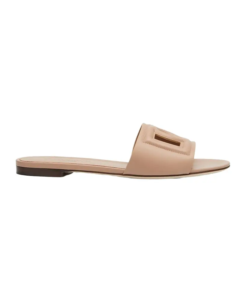 Dolce & Gabbana Cutout DG Flat Slide Sandals - Women's Shoes