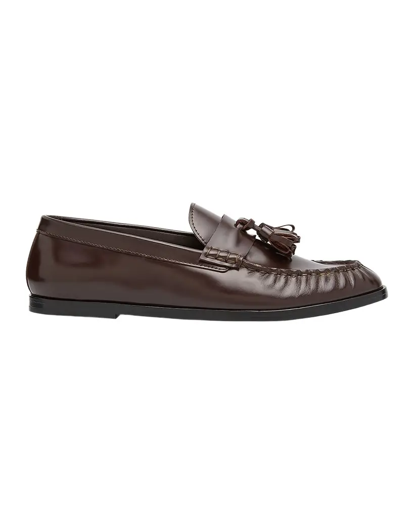 THE ROW Calfskin Tassel Boyfriend Loafers