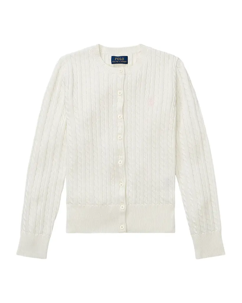 Polo Ralph Lauren Girl 's Mini Cable-Knit Cardigan, Size S-XL