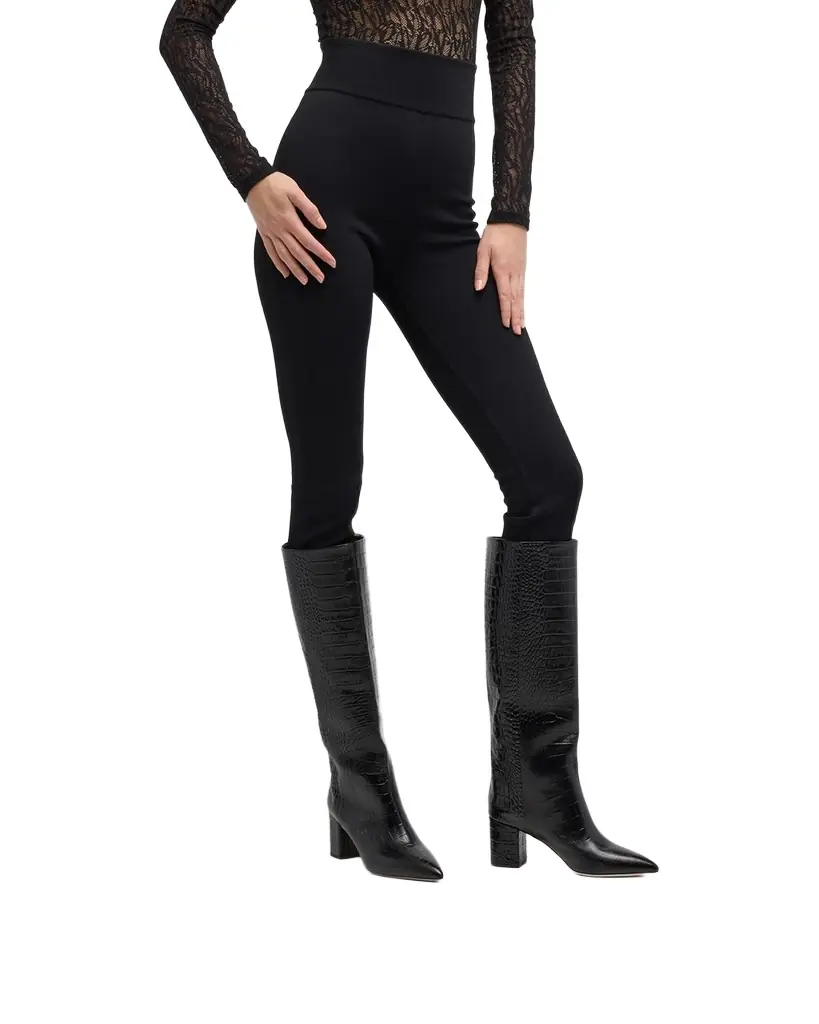 Paris Texas Anja Croco Block-Heel Knee Boots