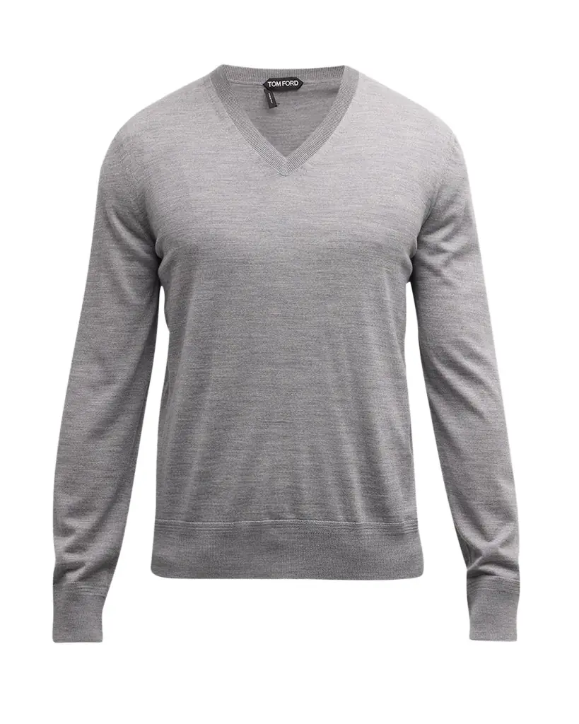 TOM FORD Men 's Merino Wool V-Neck Sweater
