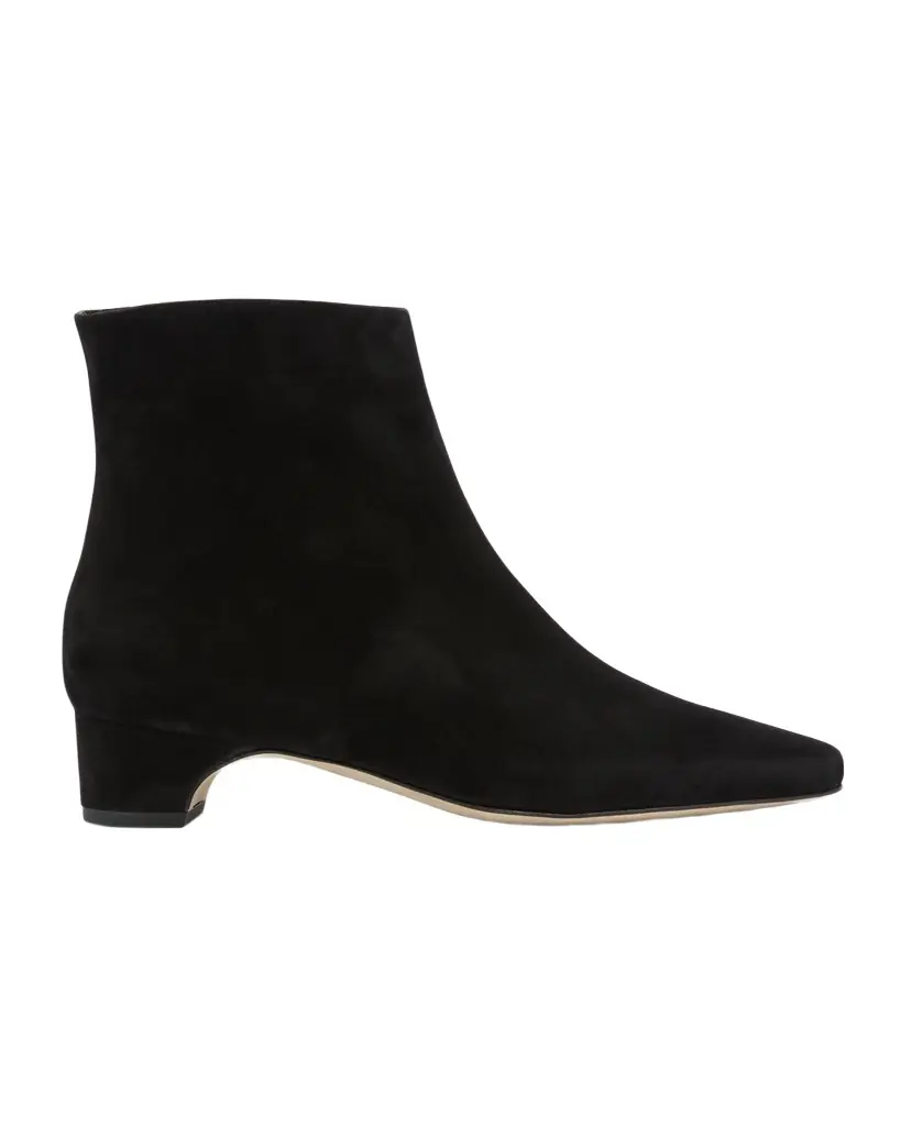 Manolo Blahnik Tolarc Suede Zip Ankle Booties