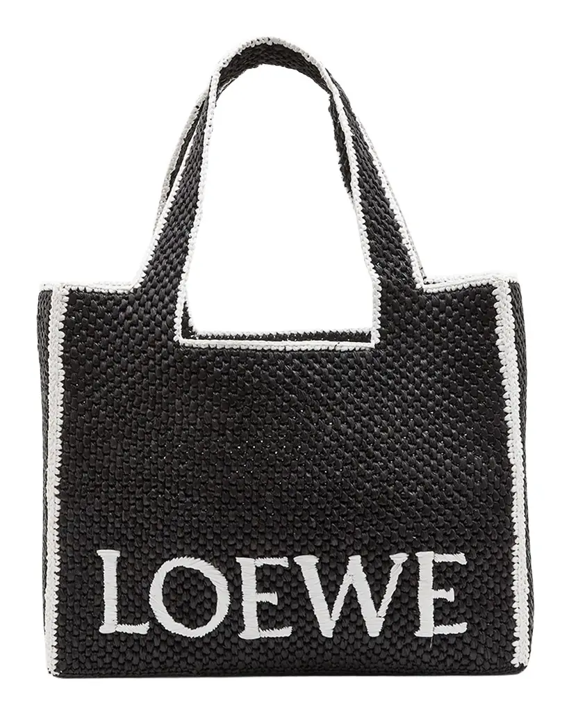 Loewe x Paula 's Ibiza Font Logo Large Tote Bag in Raffia