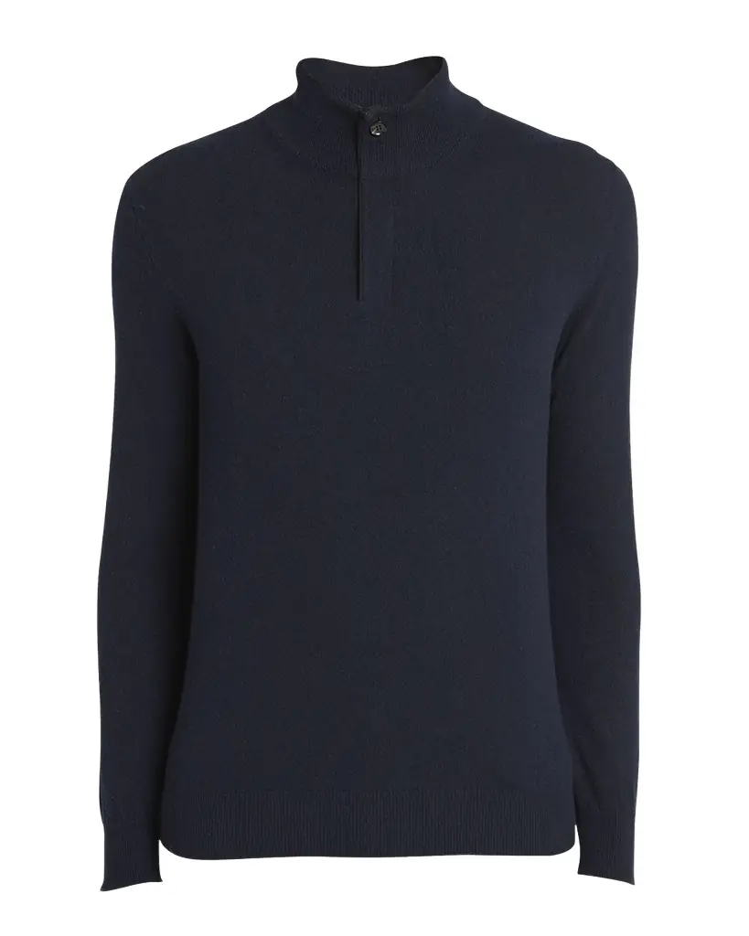 ZEGNA Men 's Oasi Cashmere Zip Mock Neck Sweater