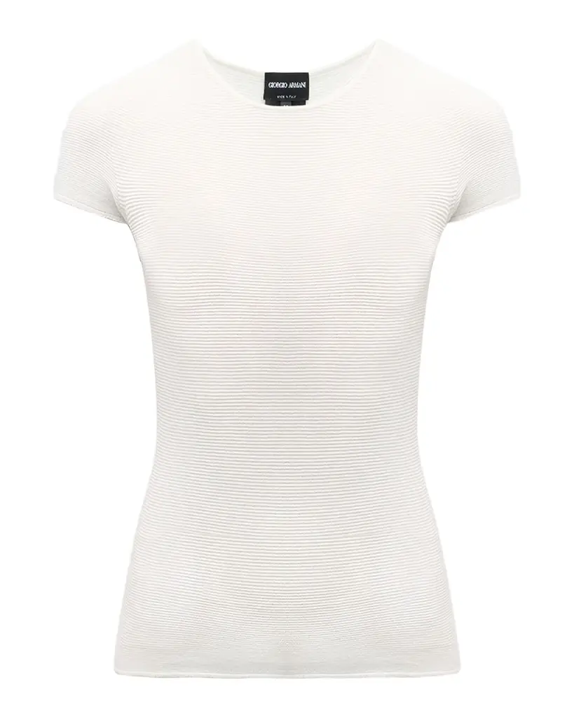 Giorgio Armani Scoop-Neck Short-Sleeve Ribbed Tee