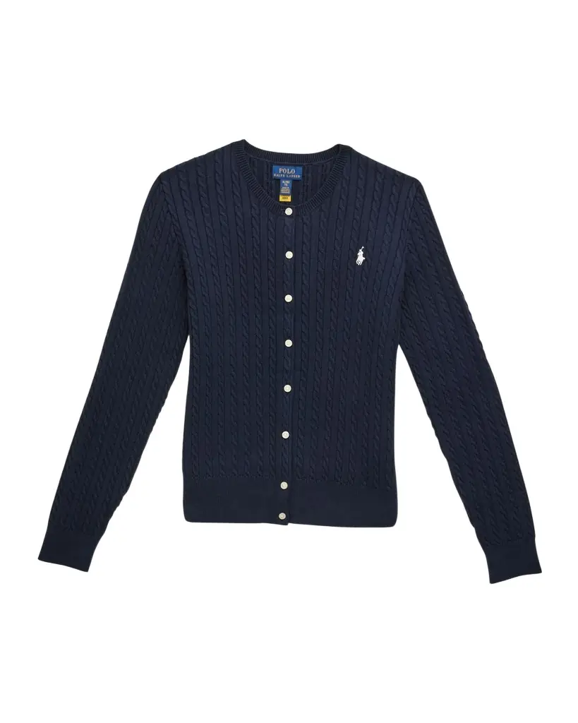 Polo Ralph Lauren Girl 's Mini Cable-Knit Cardigan, Size S-XL