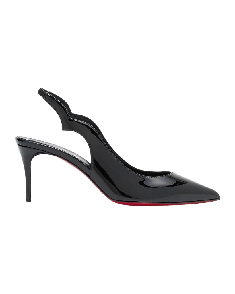 Christian Louboutin 70mm Hot Chick Patent Slingback Pumps