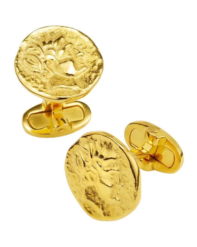 Jan Leslie Men 's 18K Gold Vermeil Coin Cufflinks