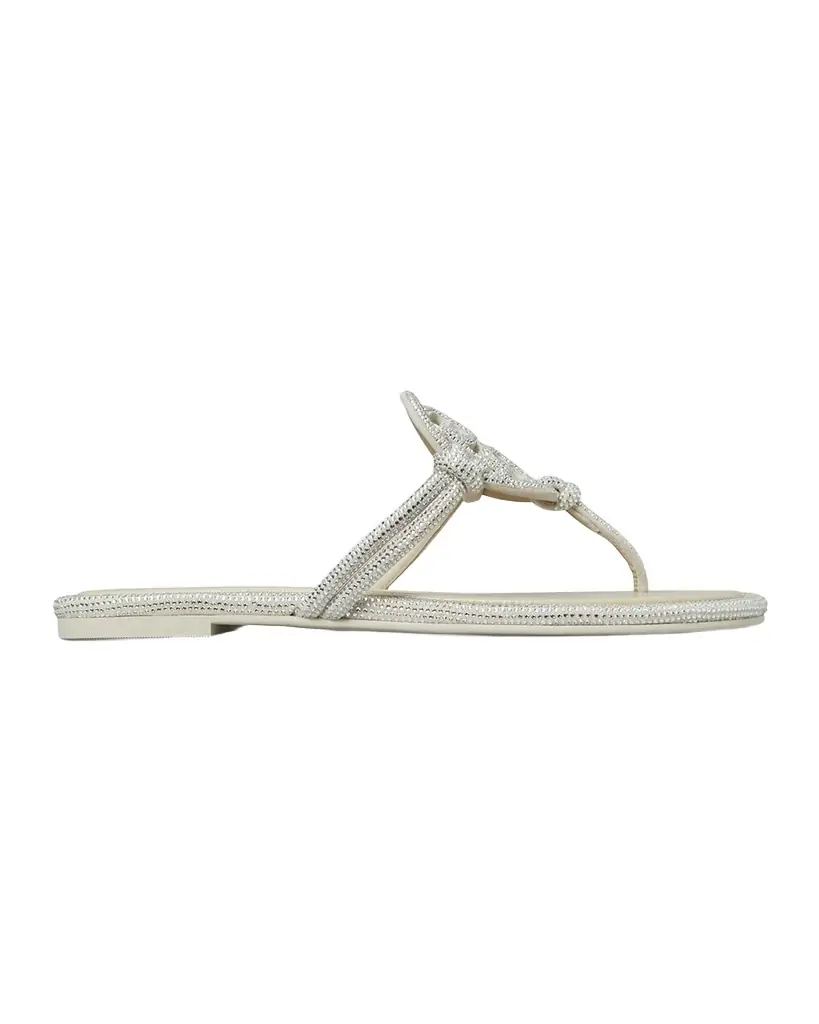 Tory Burch Miller Pave Leather Logo Sandals