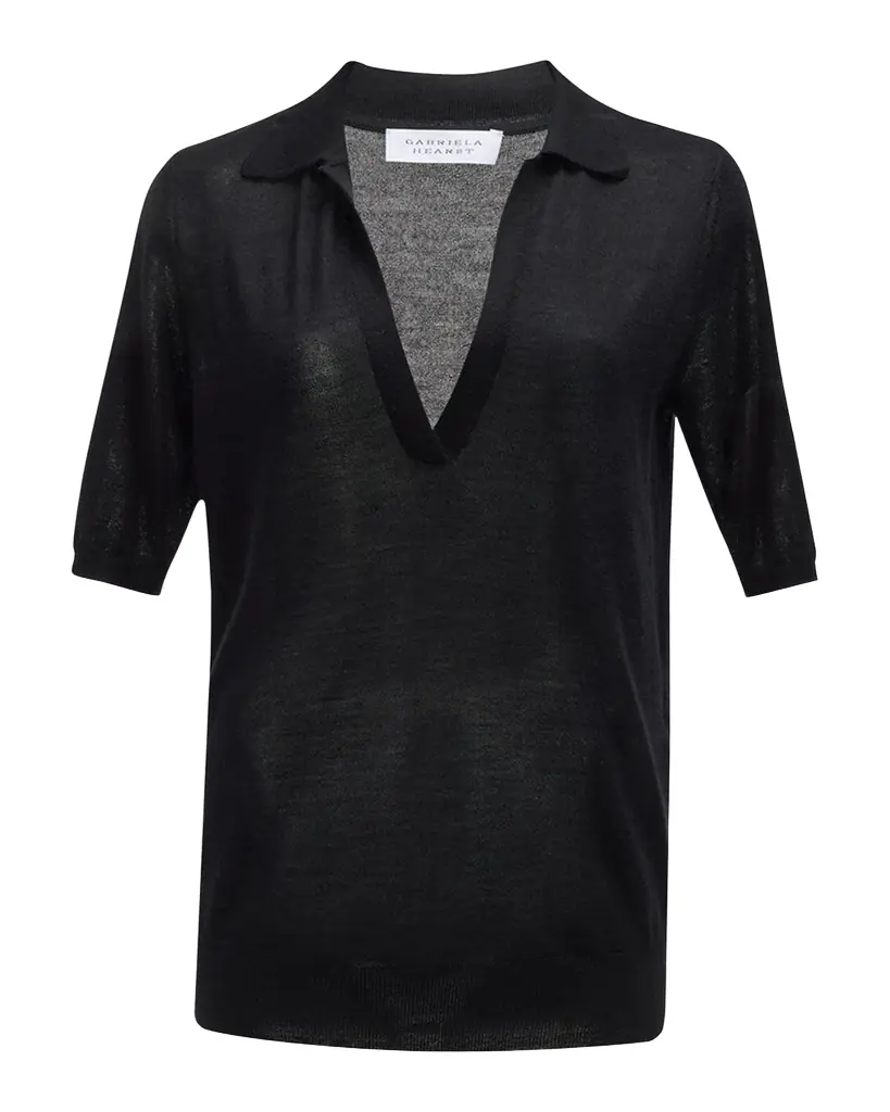 Gabriela Hearst Frank Cashmere Polo Top