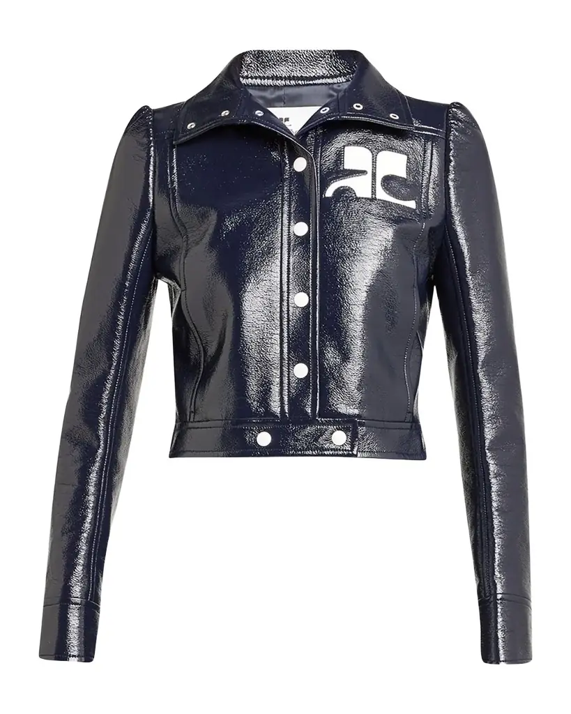 Courreges Textured Vinyl Crop Jacket