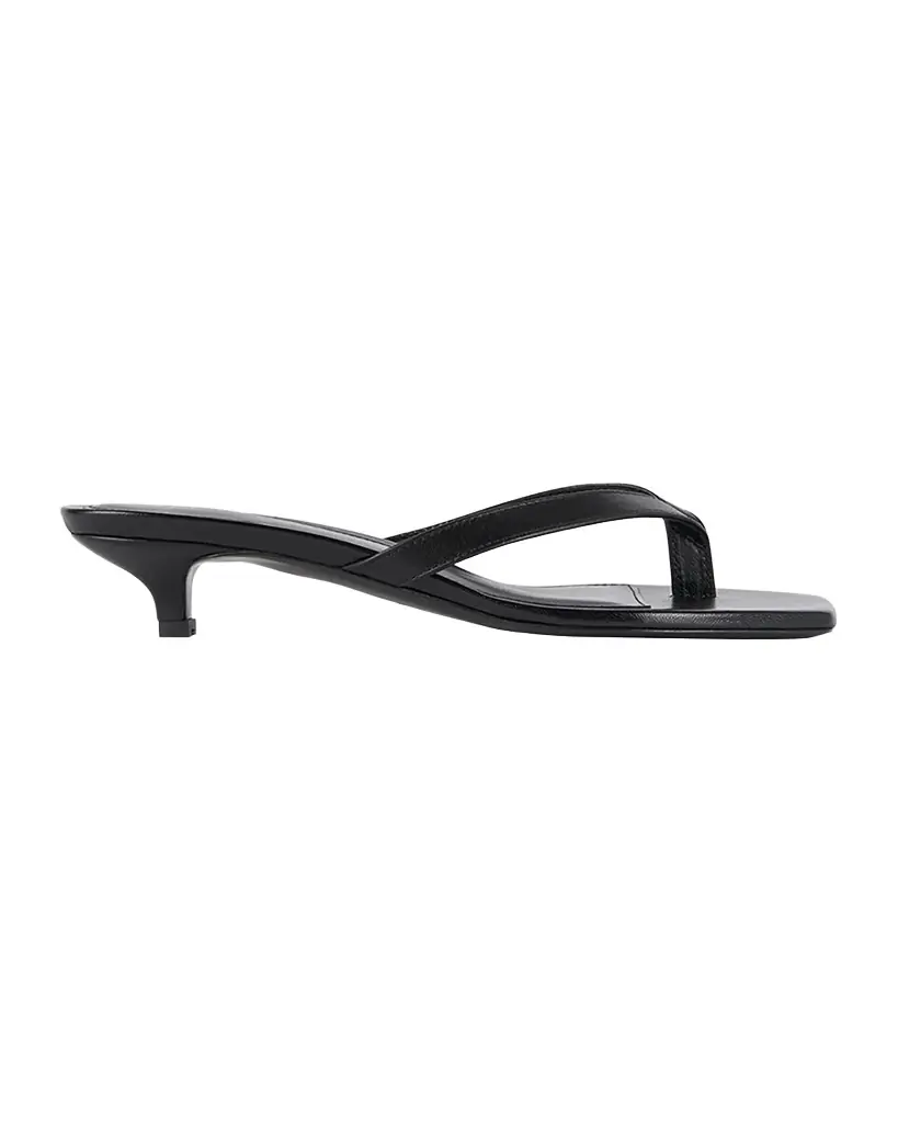 Toteme Thong Leather Kitten-Heel Mules