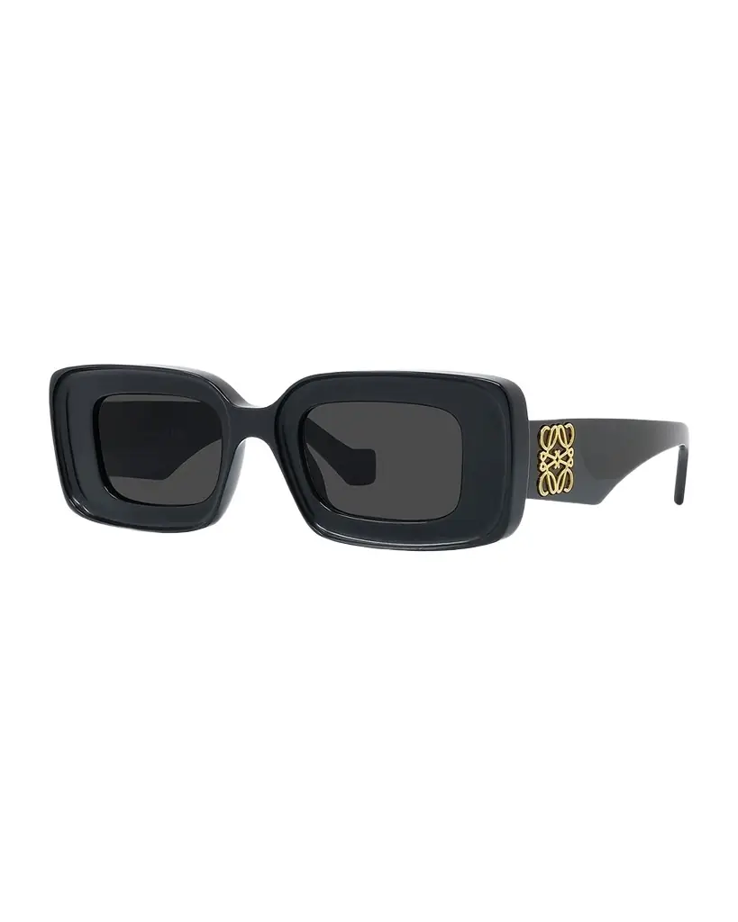 Loewe Anagram Beveled Acetate Rectangle Sunglasses