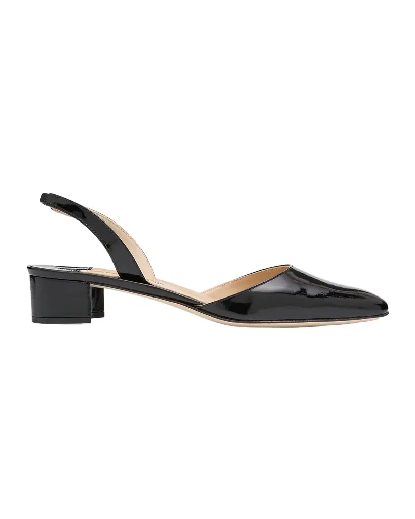 Manolo Blahnik Aspro Leather Slingback Ballerina Pumps