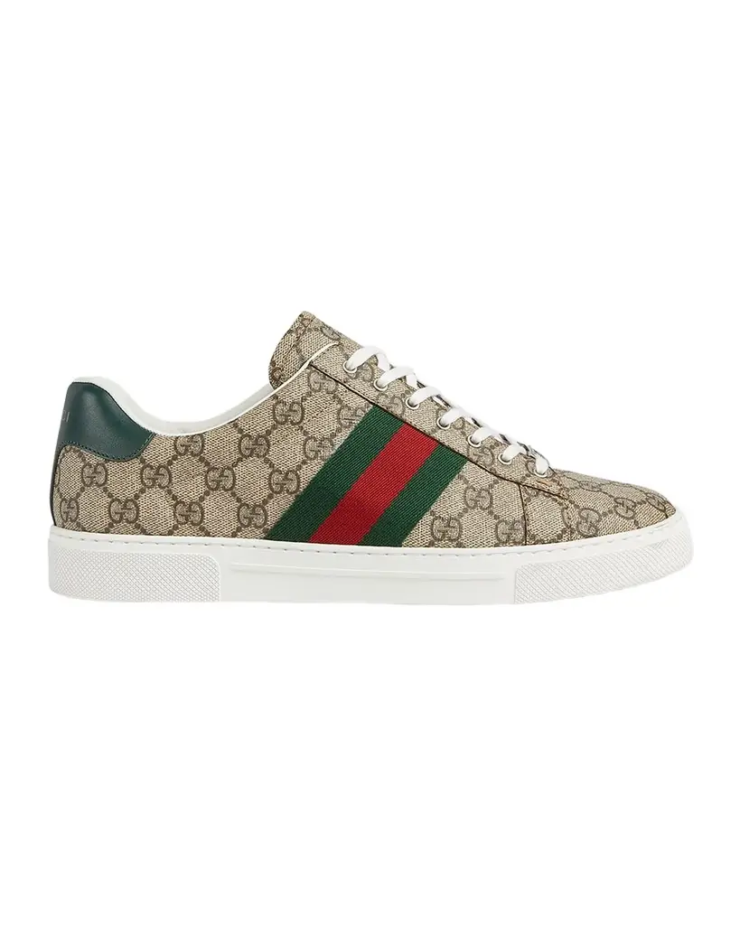 Gucci Men 's  Ace Low-Top Sneakers with Web