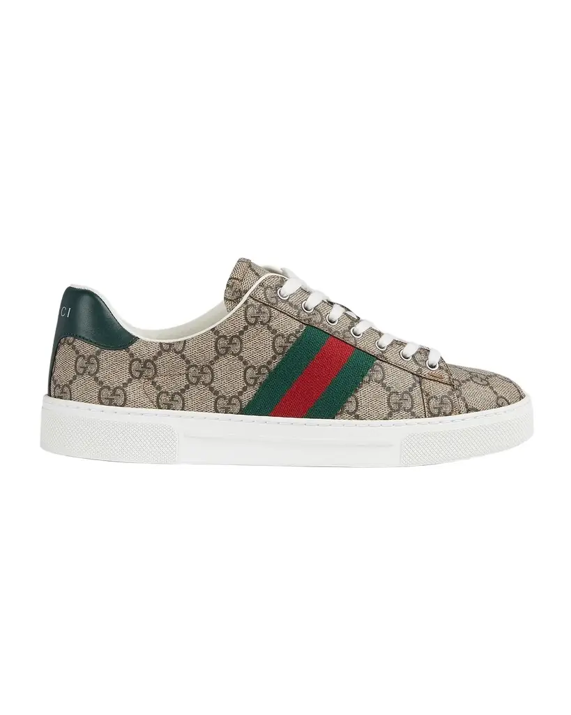 Gucci Ace Monogram Canvas Low-Top Sneakers